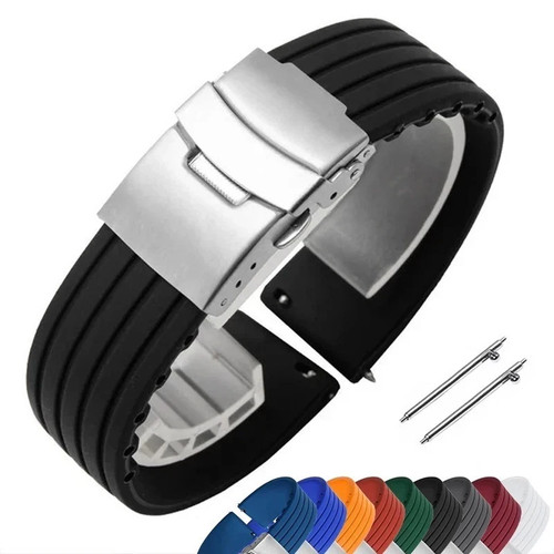 Silicone rubber watch strap - rubber,