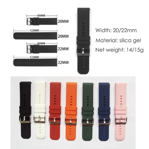 20mm 22mm silicone watch - 22mm, strap