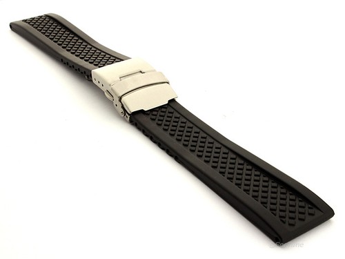 Black silicone rubber watch - silicone,