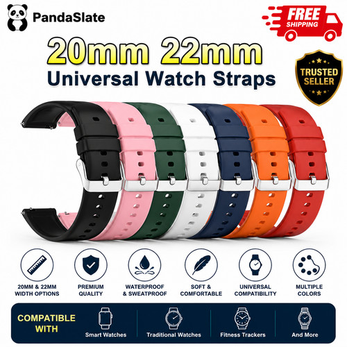 20mm 22mm silicone watch strap - 20mm,