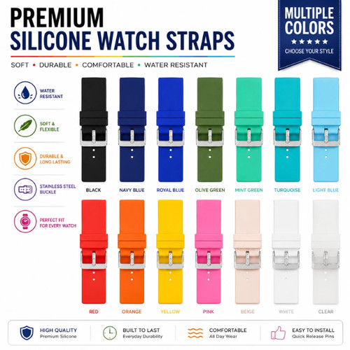 Silicone rubber watch strap - silicone,