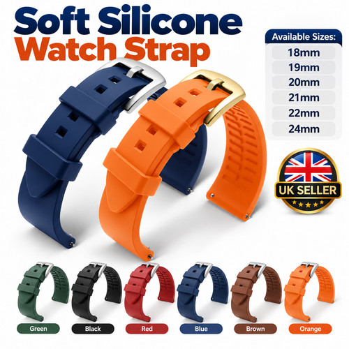 18mm 20mm 22mm soft silicone - 22mm,