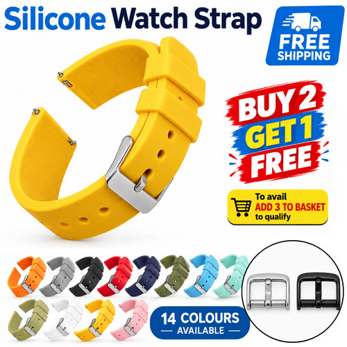 Silicone rubber watch strap - watch,