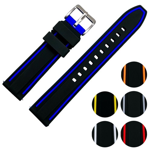 Dive watch strap silicone - silicone, two