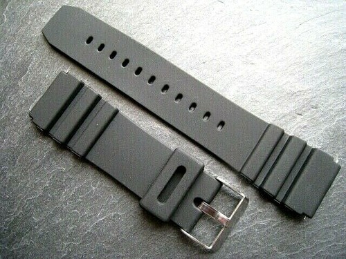 Black silicone rubber watch - black,